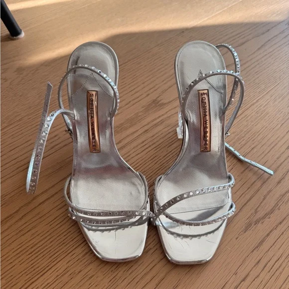 Sophia Webster size 37 worn once Elegant Silver Butterfly Heel Sandals - Picture 2 of 7